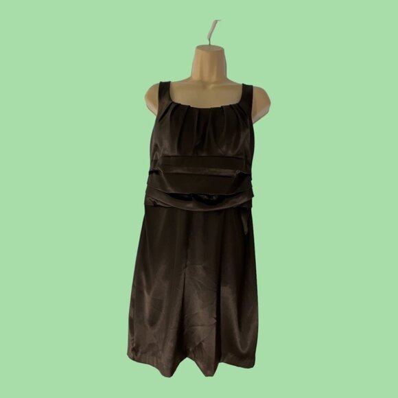 Collection Dressbarn,Black Satin Dress Sleeveless Size 10P (add sequins,lace ) - Picture 1 of 8